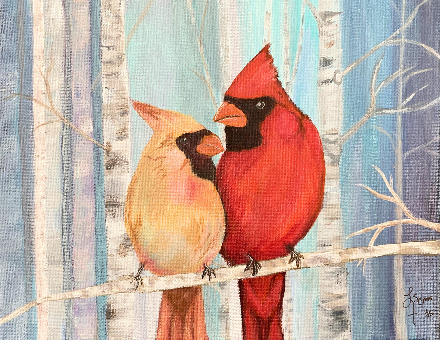 Always Beside You – Cardinals on 8x10 Canvas