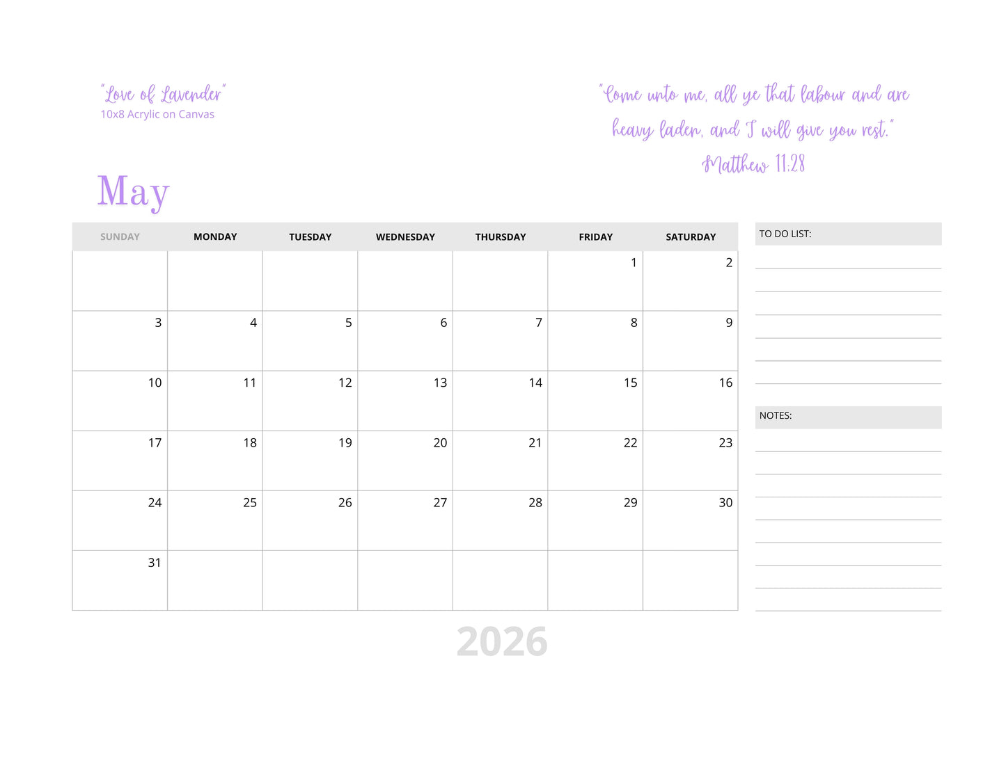 2026 Seasons of Grace Inspirational Art & Scripture Calendar