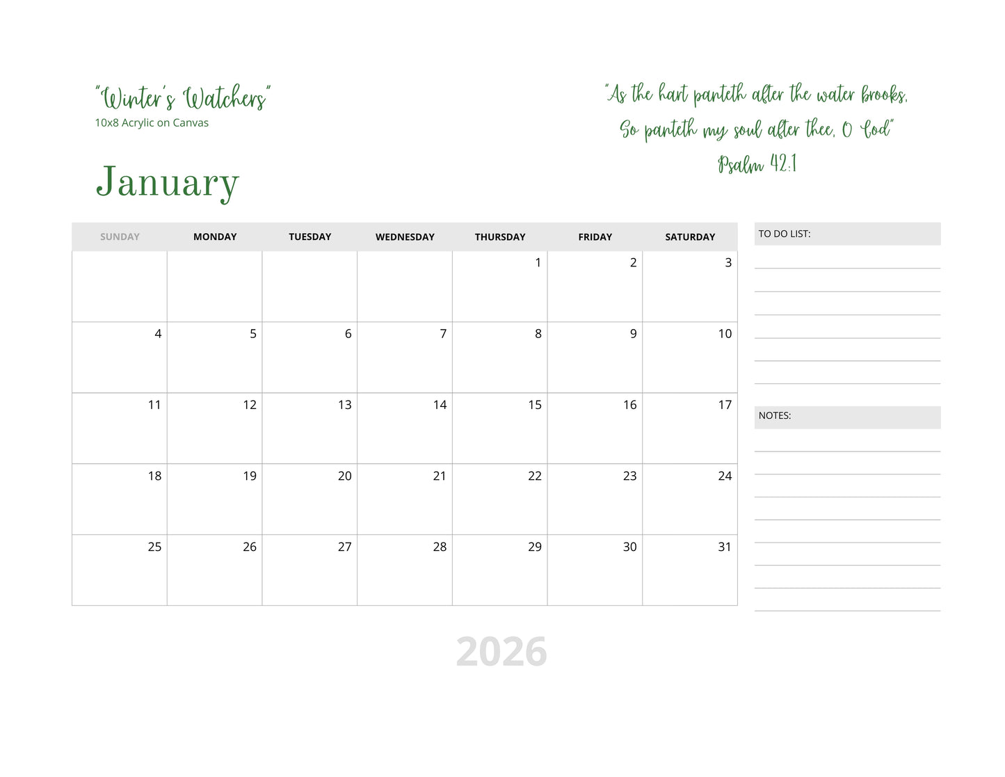 2026 Seasons of Grace Inspirational Art & Scripture Calendar